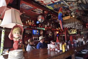 the red bar at Grayton Beach: merci lonely planet!