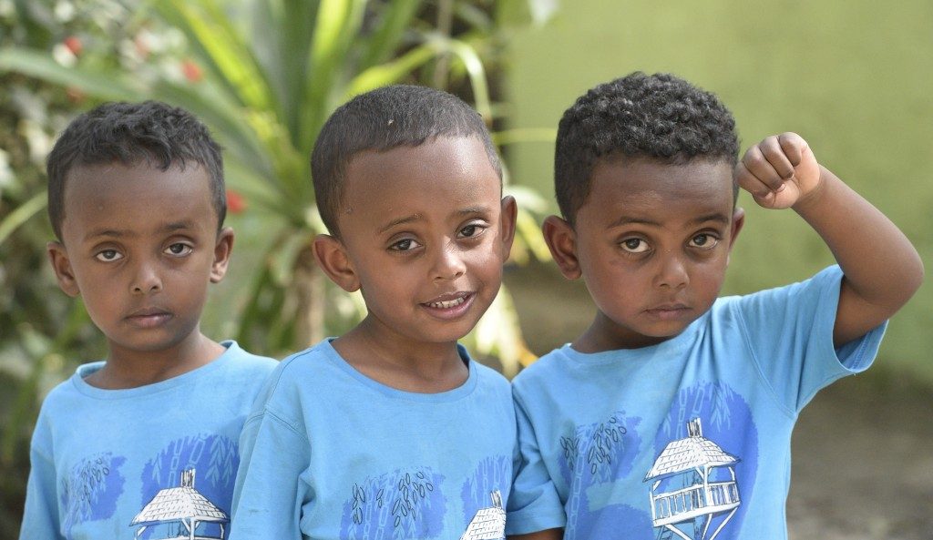 kids from ethiopia-triplets