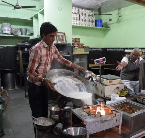 living india: steetfood the boss don't look satisfied